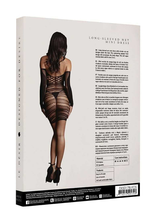 Long Sleeved Mini Dress One Size le desir
