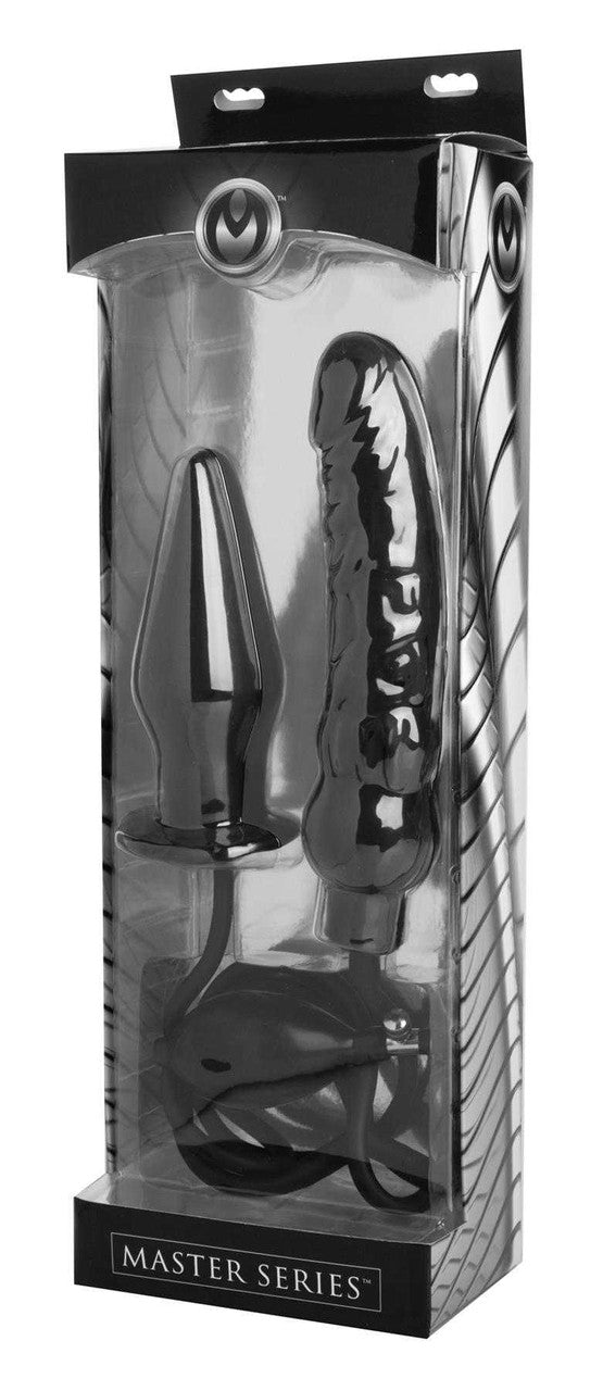 MASTER SERIES Deuce Double Penetration Inflatable Dildo and Anal Plug Master Series