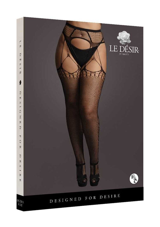 Shredded Suspender Pantyhose Plus Size le desir