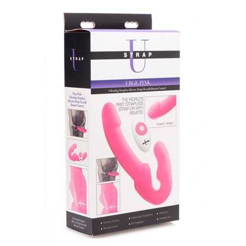 Strapless Strap-On Vibrator - Urge Pink, Remote Control, Dual Stimulation xr brands