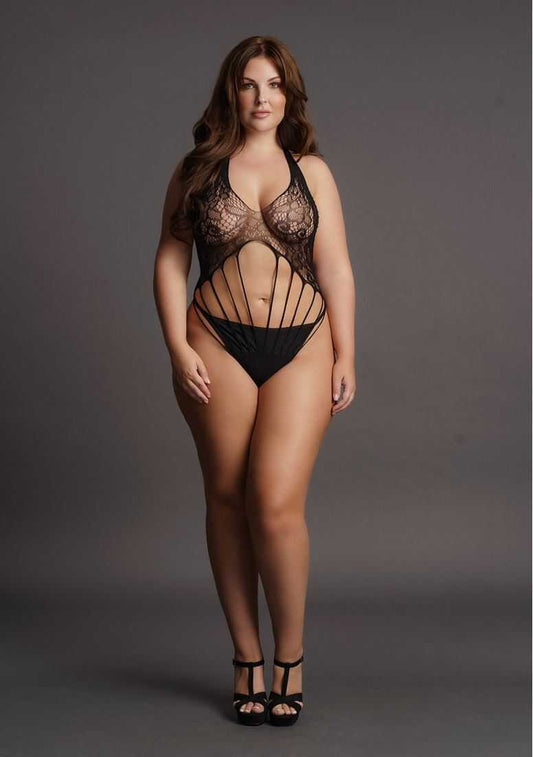 Strappy Lace Teddy Plus Size le desir