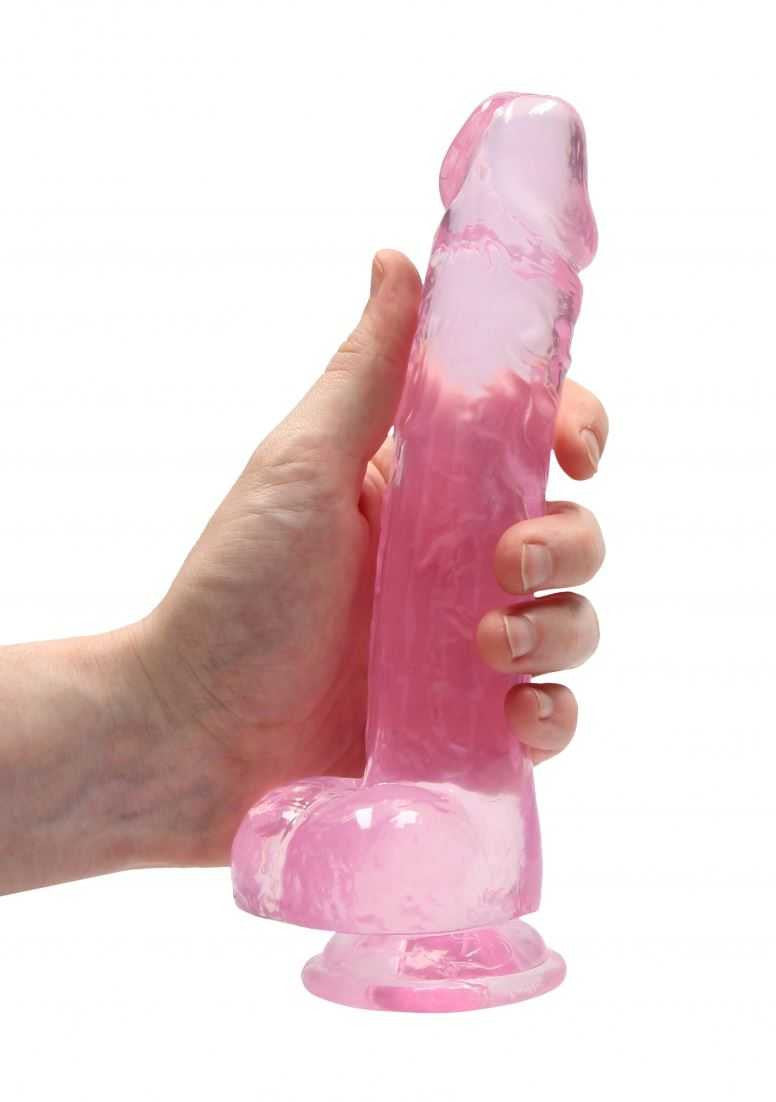 The BuzzPinky Realistic Dildo with Balls 8"/ 20cm Pink BuzzPinky