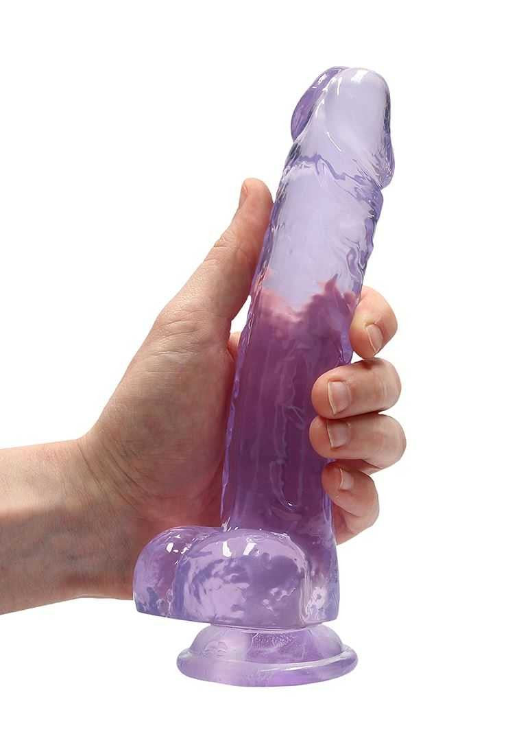 The BuzzPinky Realistic Dildo with Balls 8"/ 20cm Purple BuzzPinky