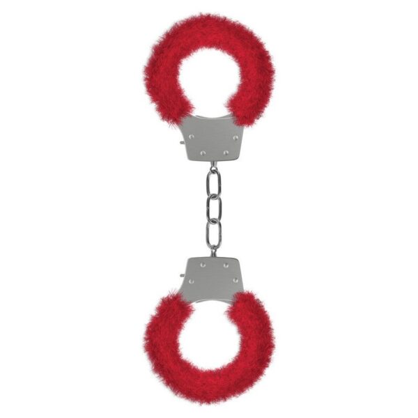 Pleasure Handcuffs Furry - Red