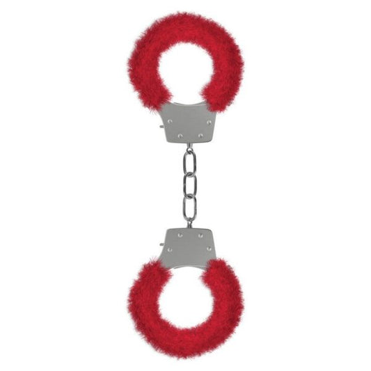 Pleasure Handcuffs Furry - Red