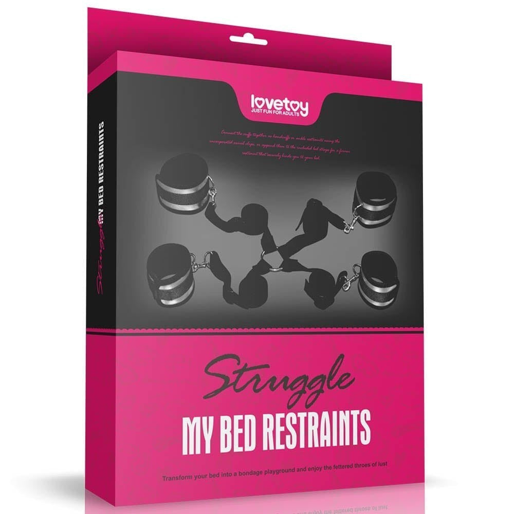 LoveToy Struggle My Bed Restraints – 4-Cuff Bondage Restraint Set
