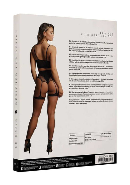 2-Piece Bra Set with Garters One Size le desir