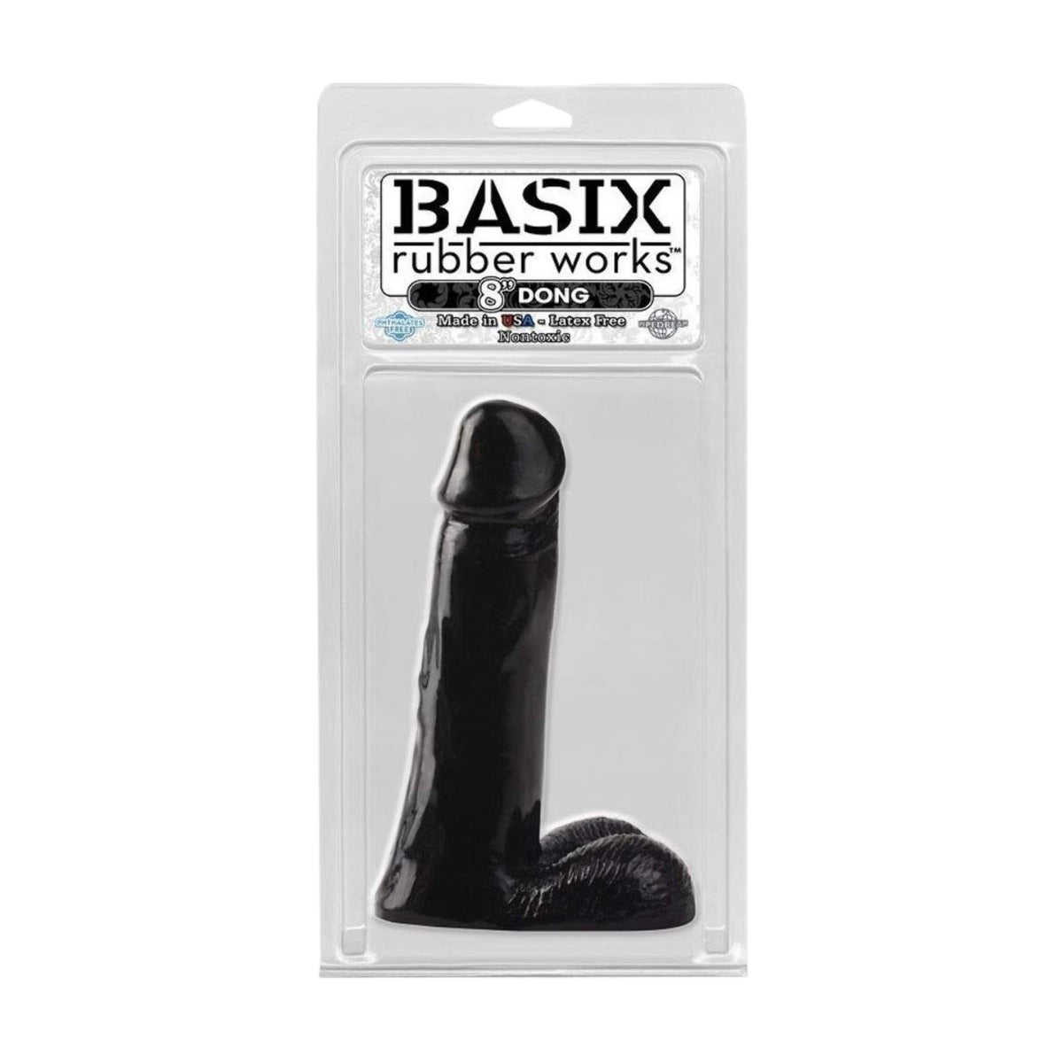 Pipedream Basix Rubber Works 8" Dong Unisex Black