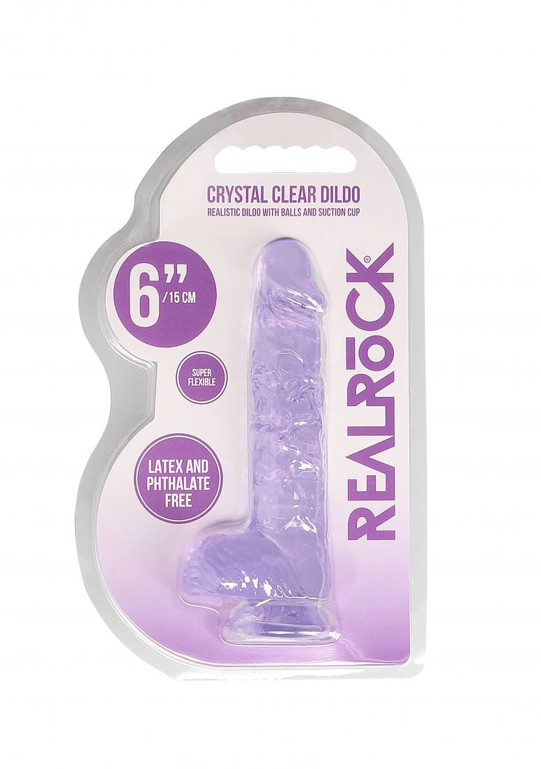 Realistic Dildo with Balls - 6"/ 15 cm Purple