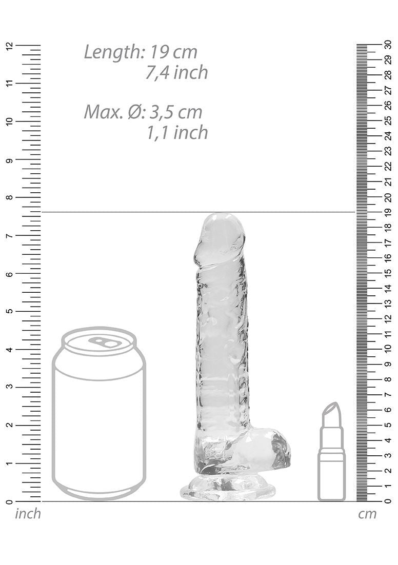 Realistic Dildo with Balls - 7''/ 18 cm