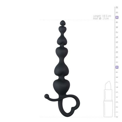 Easytoys Anal Collection Black Anal Beads Heart Handle
