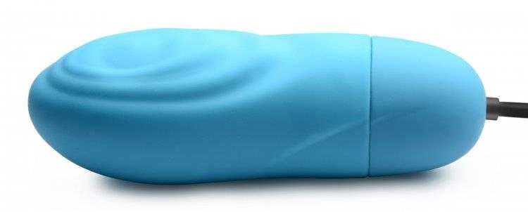 7X Pulsing Rechargeable Silicone Bullet - Blue