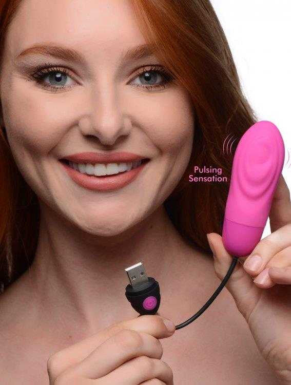 7X Pulsing Rechargeable Silicone Bullet - Pink xr brands