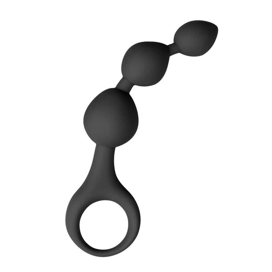 Black Silicone Anal Bead Dildo Easytoys