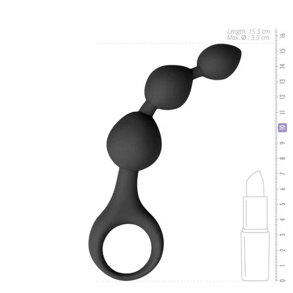 Black Silicone Anal Bead Dildo Easytoys