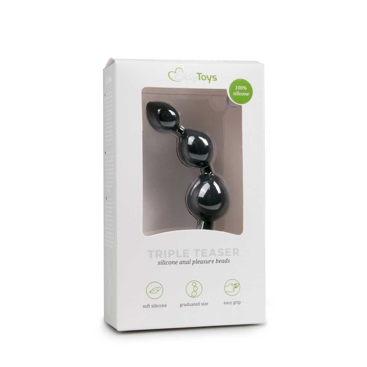 Black Silicone Anal Bead Dildo Easytoys