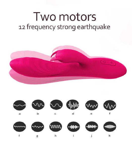 BuzzPinky 12 Mode Rabbit Vibrator Cerise BuzzPinky