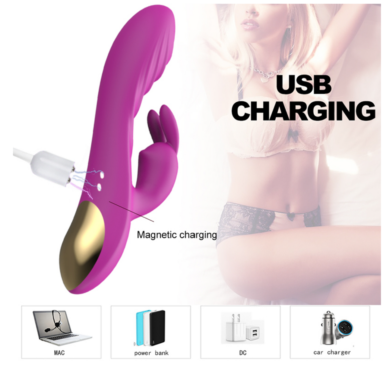 BuzzPinky 12 Mode Rabbit Vibrator Purple BuzzPinky