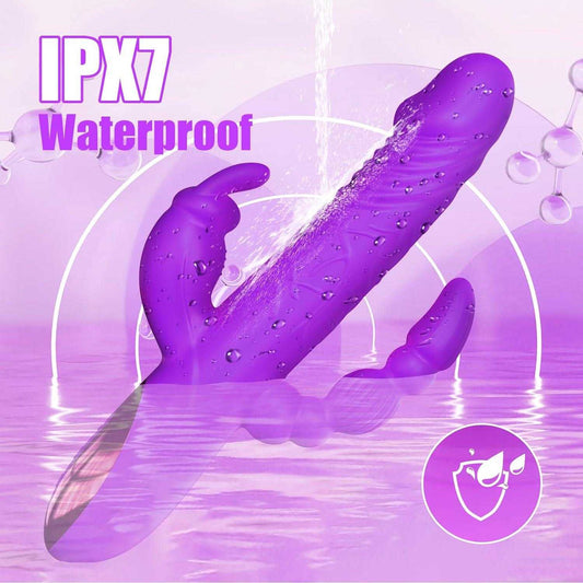 BuzzPinky 3-in-1 Pleasure Rabbit: G-Spot, Clitoral, and Anal Vibrator Purple BuzzPinky