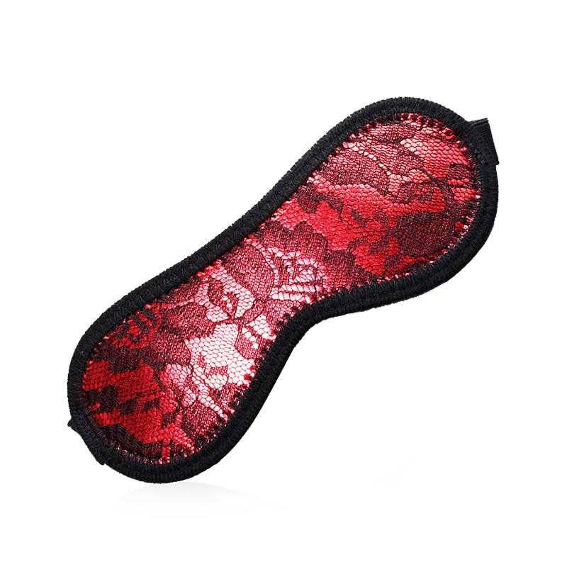 BuzzPinky Cotton Laced Blindfold Rose Red BuzzPinky