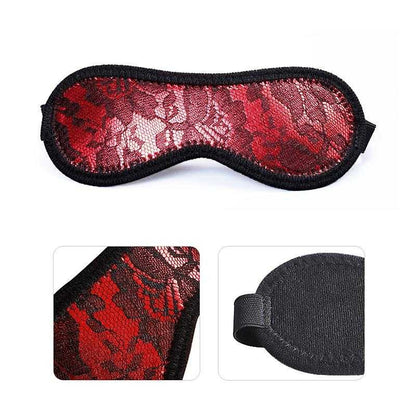 BuzzPinky Cotton Laced Blindfold Rose Red BuzzPinky