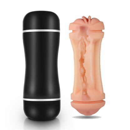 BuzzPinky Masturbation Cup 2 Ended Design Black BuzzPinky
