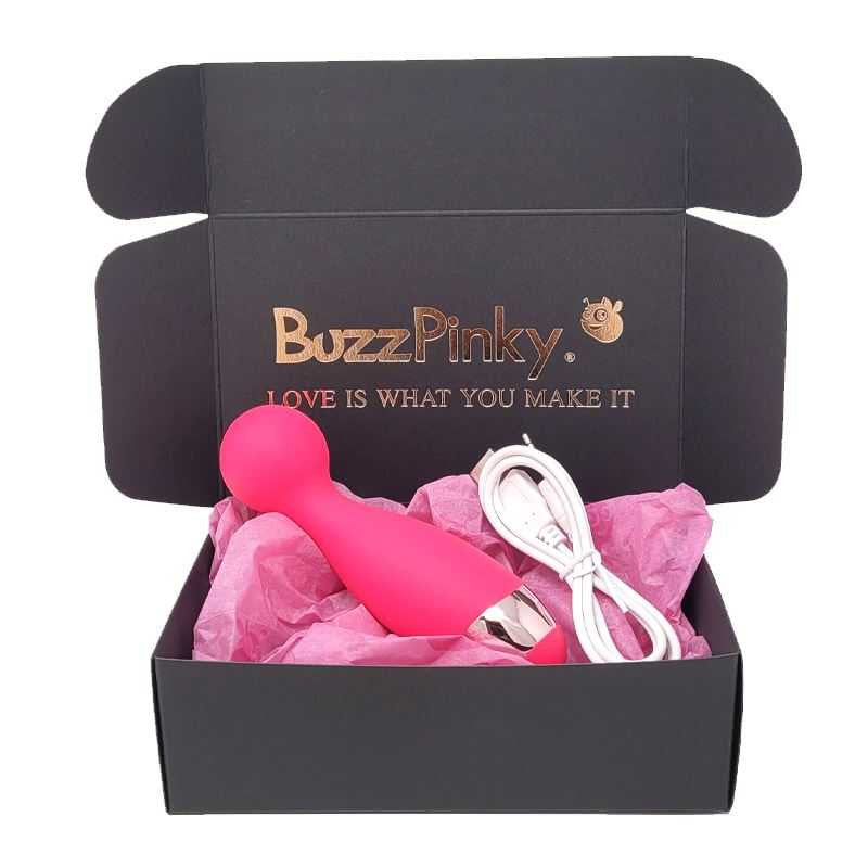 BuzzPinky Mini Wand Massager USB Rechargeable Pink BuzzPinky