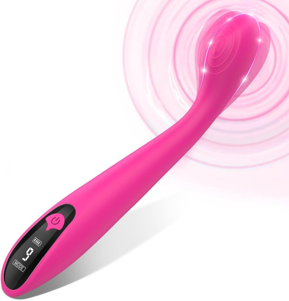 BuzzPinky Sensuelle Curve: G-Spot Precision Wand Vibrator with Digital Display BuzzPinky