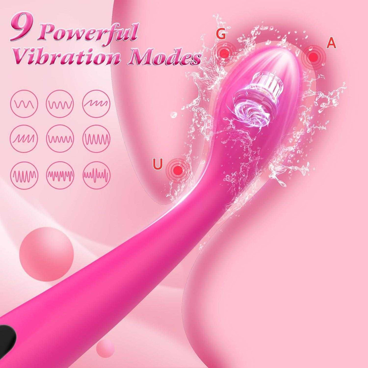 BuzzPinky Sensuelle Curve: G-Spot Precision Wand Vibrator with Digital Display BuzzPinky