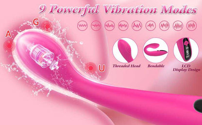 BuzzPinky Sensuelle Curve: G-Spot Precision Wand Vibrator with Digital Display BuzzPinky