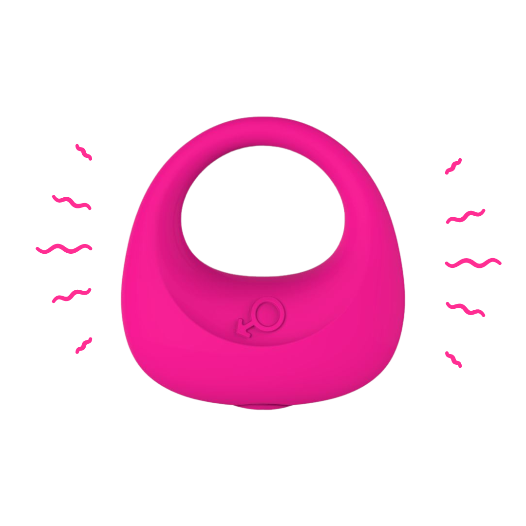 BuzzPinky Single Speed Vibrating C Ring Pink BuzzPinky