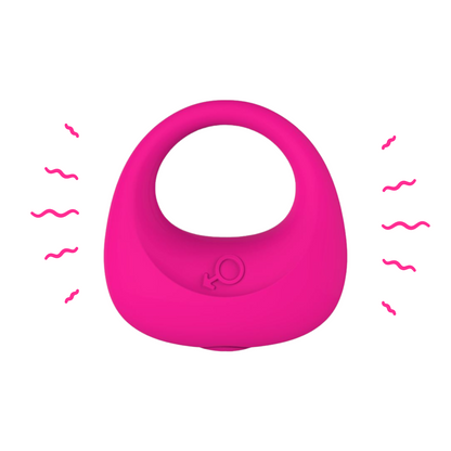 BuzzPinky Single Speed Vibrating C Ring Pink BuzzPinky