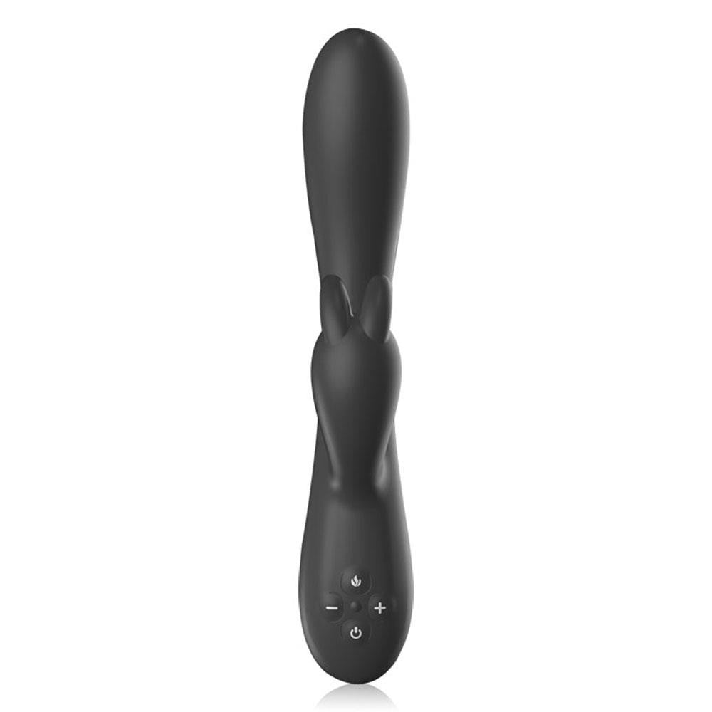 BuzzPinky Twin Motor Warming Rabbit Vibrator Black BuzzPinky
