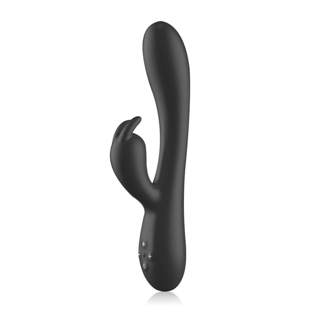 BuzzPinky Twin Motor Warming Rabbit Vibrator Black BuzzPinky