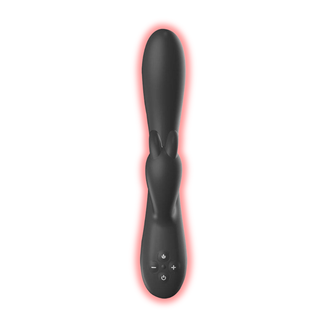 BuzzPinky Twin Motor Warming Rabbit Vibrator Black BuzzPinky