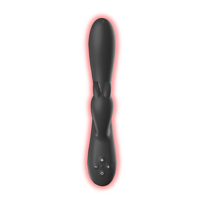 BuzzPinky Twin Motor Warming Rabbit Vibrator Black BuzzPinky