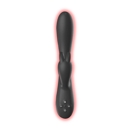 BuzzPinky Twin Motor Warming Rabbit Vibrator Black BuzzPinky