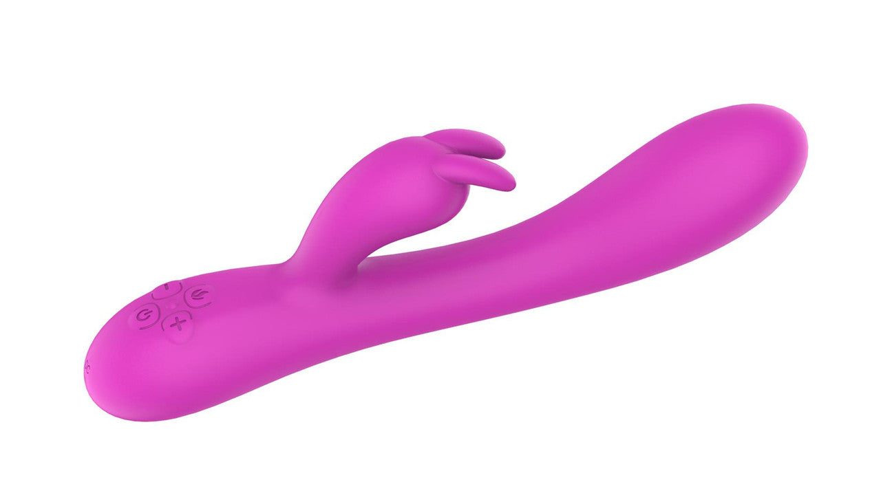 BuzzPinky Twin Motor Warming Rabbit Vibrator Cerise Pink BuzzPinky