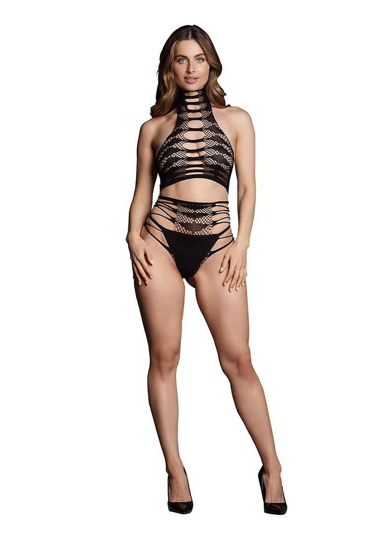 Carpo XLVI Two Piece with Turtleneck, Crop Top and Pantie One Size le desir