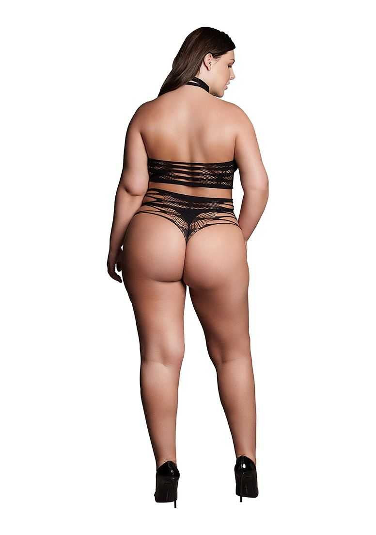 Carpo XLVI Two Piece with Turtleneck, Crop Top and Pantie Plus Size le desir