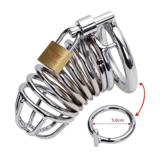 Chromed Bird Cage Male Chastity Device