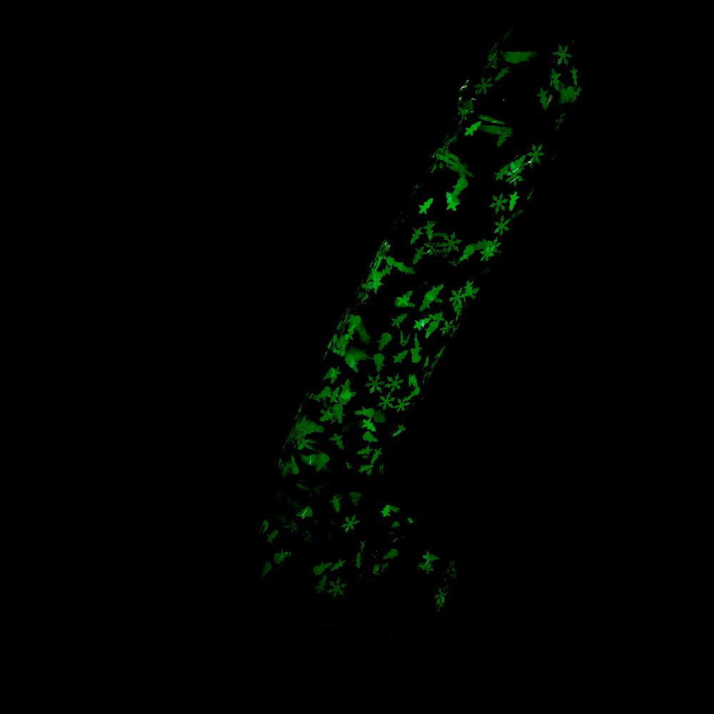 Clear Realistic Dildo Glow in the Dark Christmas Glitter 6 Inch BuzzPinky