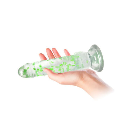 Clear Realistic Dildo Glow in the Dark Christmas Glitter 6 Inch BuzzPinky