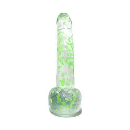 Clear Realistic Dildo Glow in the Dark Christmas Glitter 8 Inch BuzzPinky