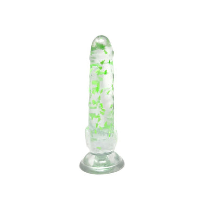 Clear Realistic Dildo Glow in the Dark Christmas Glitter 6 Inch BuzzPinky