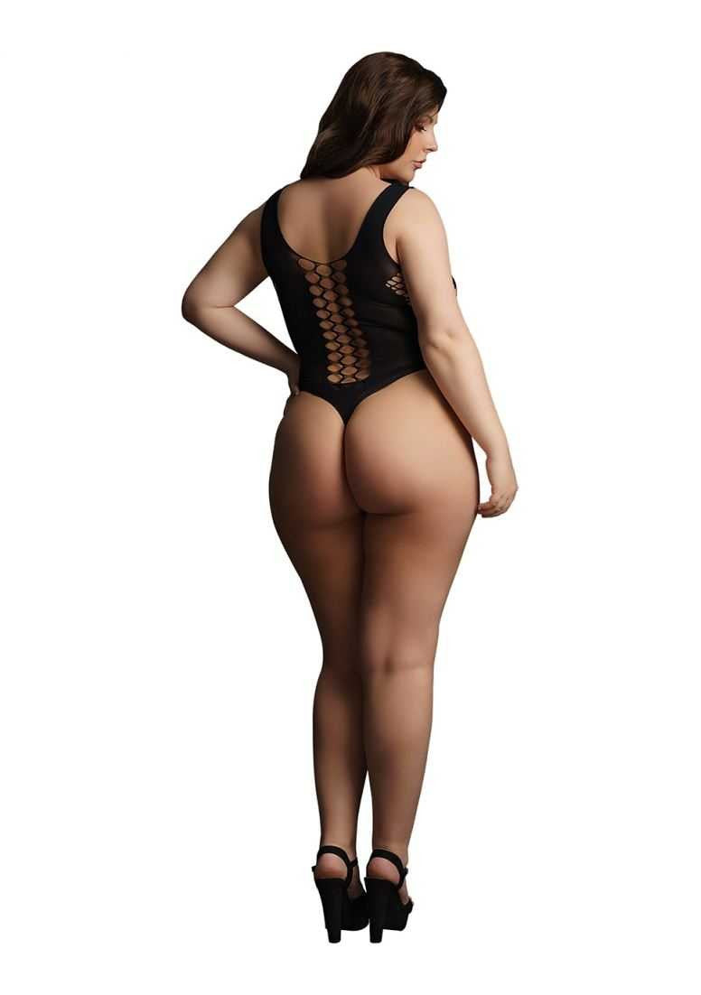 Contrast Fence Net Teddy Plus Size le desir