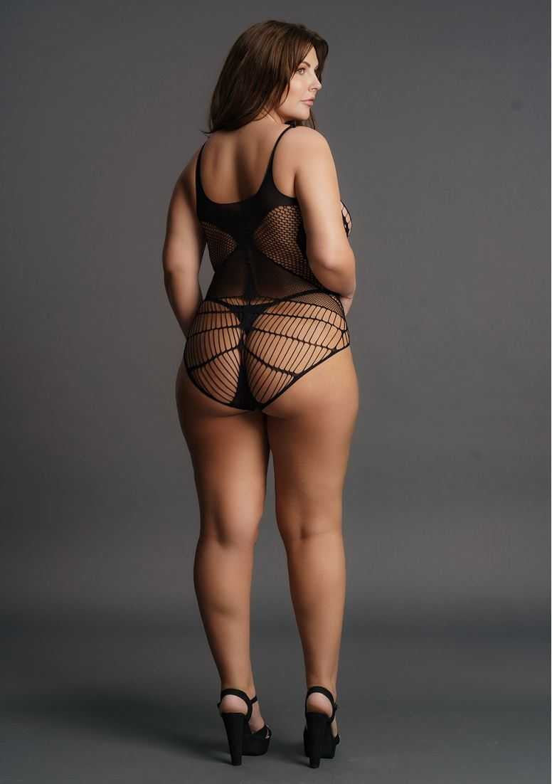 Contrast Net Teddy Plus Size le desir