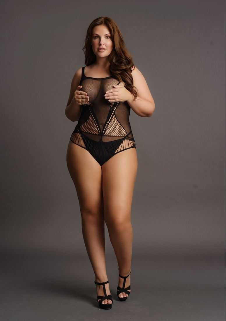 Contrast Net Teddy Plus Size le desir
