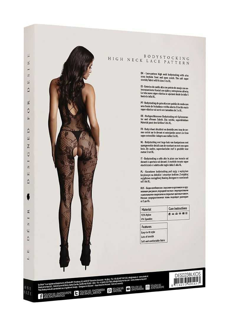 Criss Cross Neck Bodystocking One Size le desir