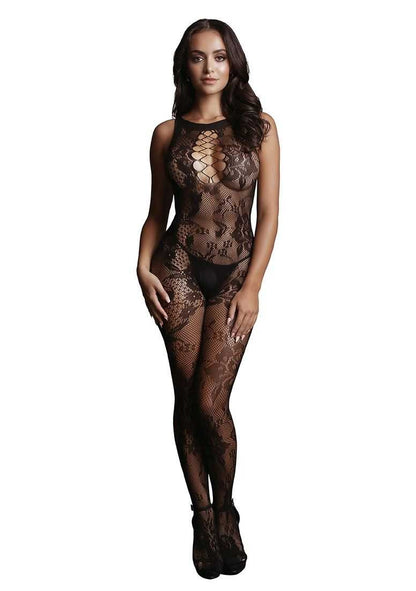 Criss Cross Neck Bodystocking One Size le desir
